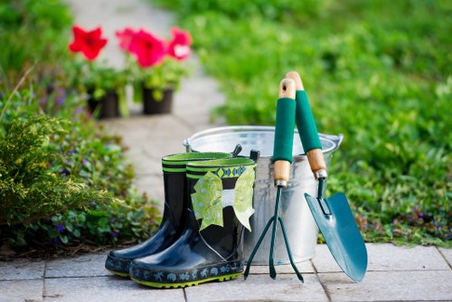 Front view of a gardener ready to inspect a garden for a complaint